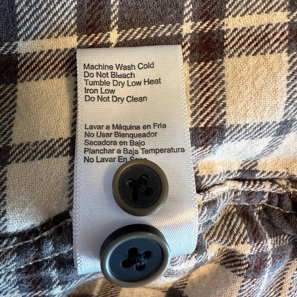 Jachs Mens Brown & Beige Cotton Plaid Button-Up Flannel Shirt Size XL - Picture 7 of 10